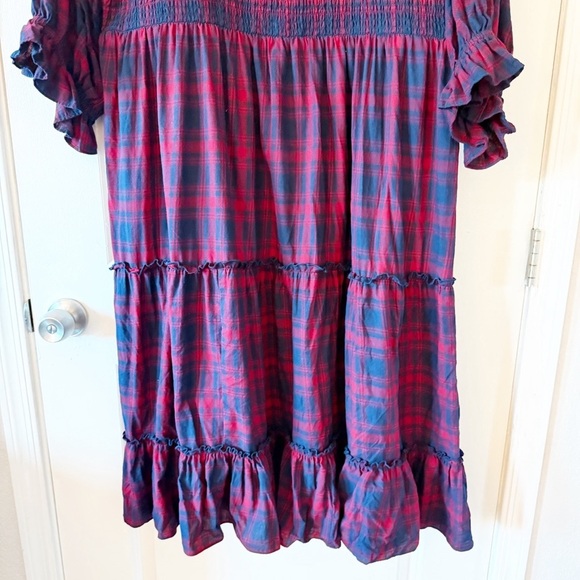 JESSAKAE Brooks Red and Navy Plaid Midi Dress - Picture 5 of 10